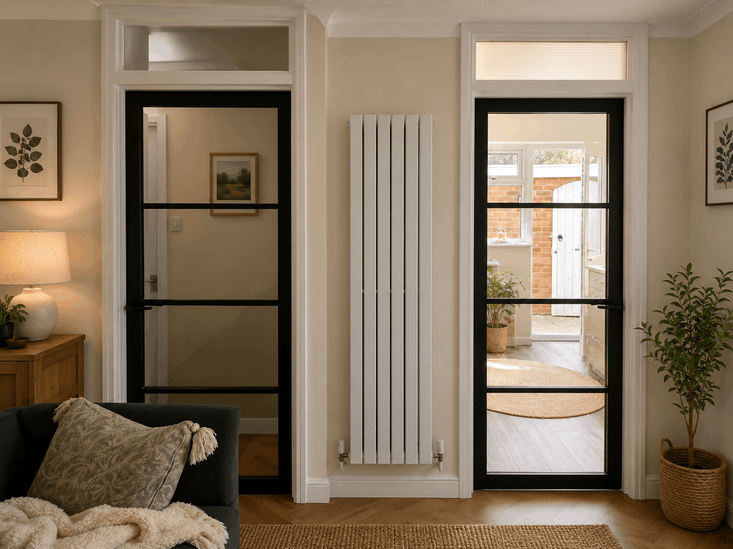 Two glass panelled doors in contempary style by The Door Fitting Company